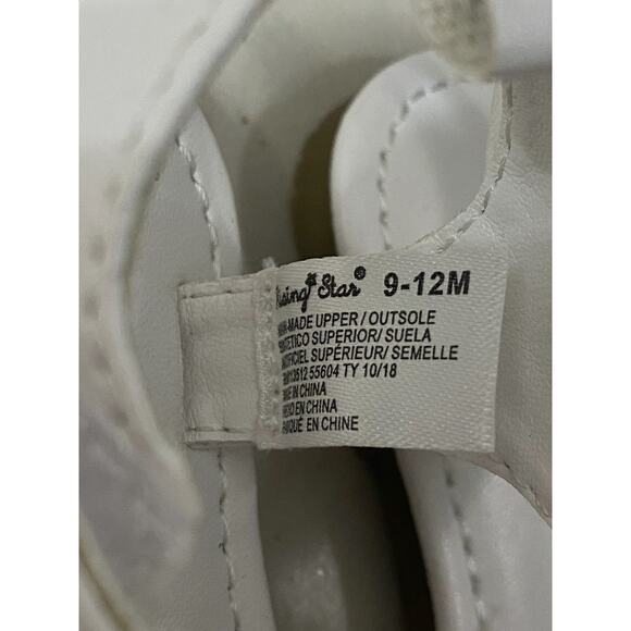 Rising Star Infant Girls Summer Sandals 9-12 Months White Floral Appliques - Picture 5 of 7